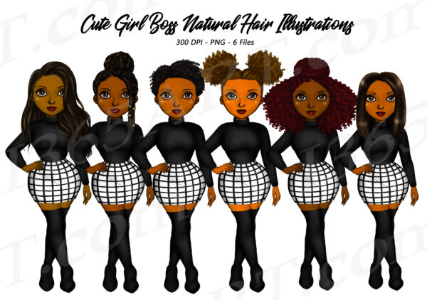 Girl Boss Black Women Clipart