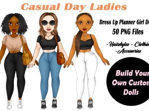 Casual Customizable Dolls Clipart