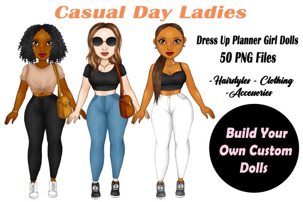 Casual Customizable Dolls Clipart