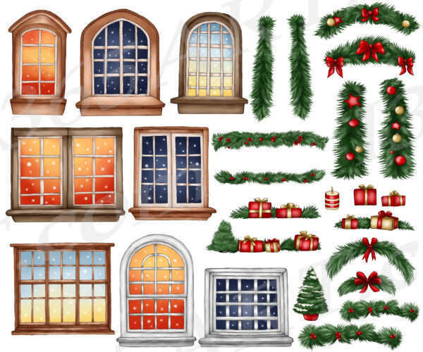 Christmas Windows Clipart