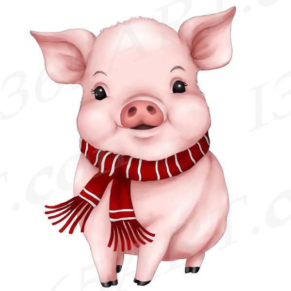 Christmas Pig Clipart