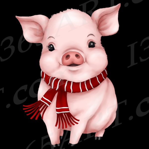 Christmas Pig Clipart