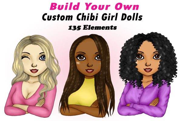 Build Your Own Chibi Girl Logo Clipart