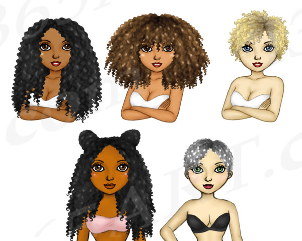 Curly Hairstyles Clipart