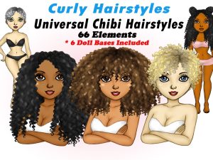 Curly Hairstyles Clipart