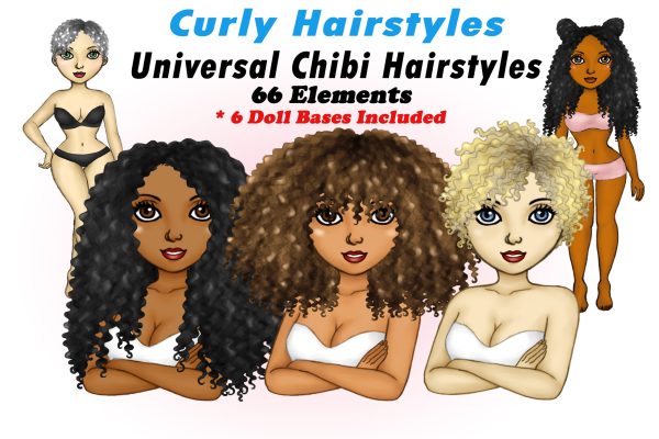 Curly Hairstyles Clipart