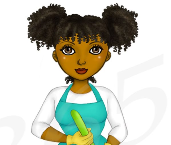 Black Cleaning Ladies Clipart