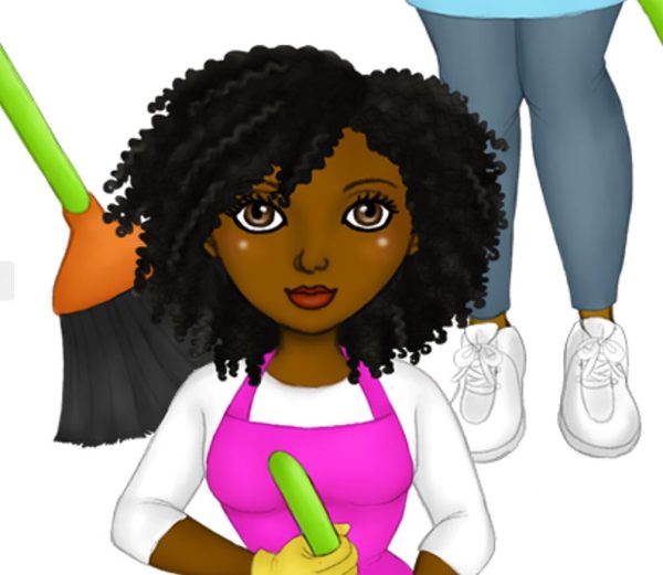 Black Cleaning Ladies Clipart