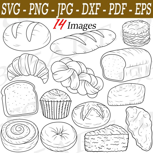 Hand Drawn Bread SVG Clipart