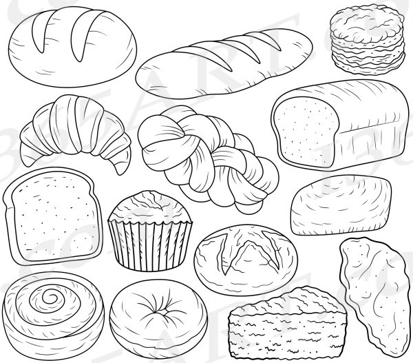 Hand Drawn Bread SVG Clipart