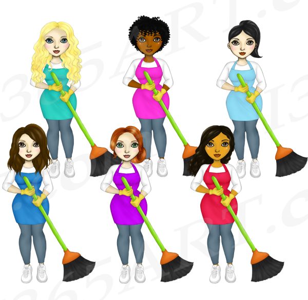 Cleaning Ladies Clipart