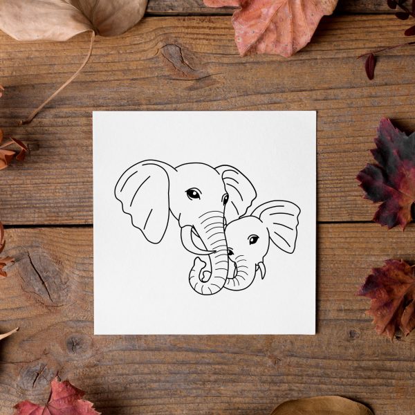 Elephant Outlines SVG Clipart