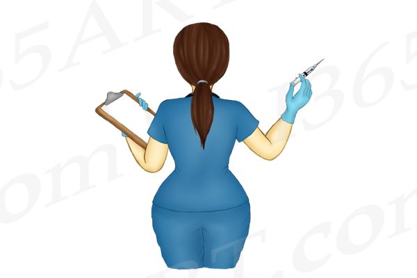 Brunette Nurses Clipart