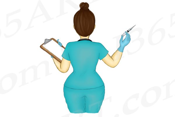 Brunette Nurses Clipart