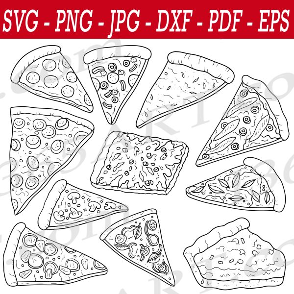 Hand Drawn Pizza SVG