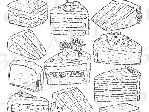 Hand Drawn Cake SVG Clipart