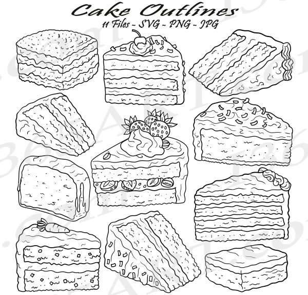 Hand Drawn Cake SVG Clipart