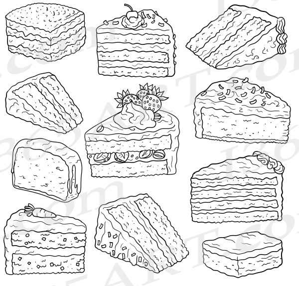 Hand Drawn Cake SVG Clipart