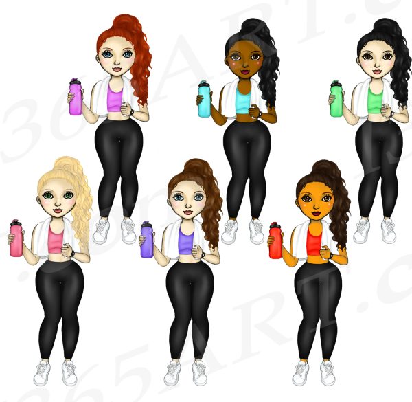 Fitness Workout Girl Clipart