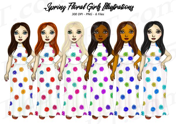 Spring Floral Girl Clipart