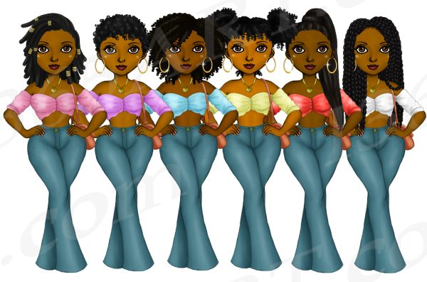 Black Girl 70s Clipart