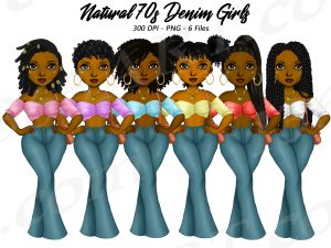 Black Girl 70s Clipart