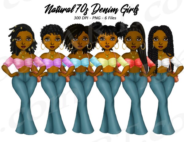 Black Girl 70s Clipart