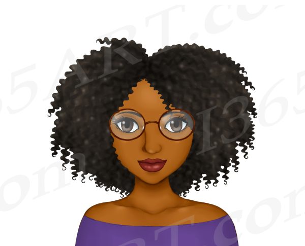 Black Women Wearing Glasses Clipart