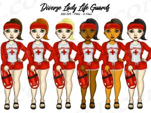 Female Lifeguards Clipart