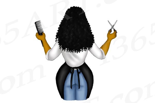 Black Woman Hairstylist Clipart