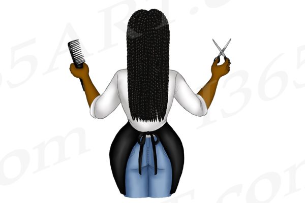 Black Woman Hairstylist Clipart
