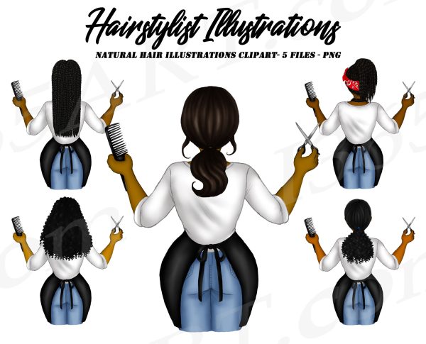 Black Woman Hairstylist Clipart
