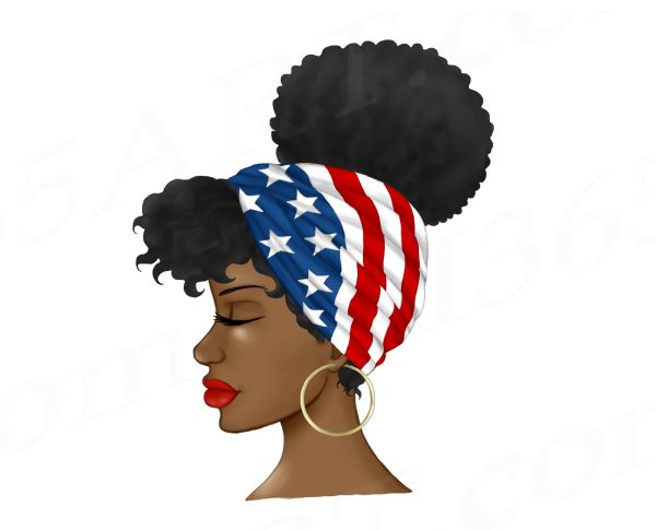 Black Woman With America Headscarf Clipart