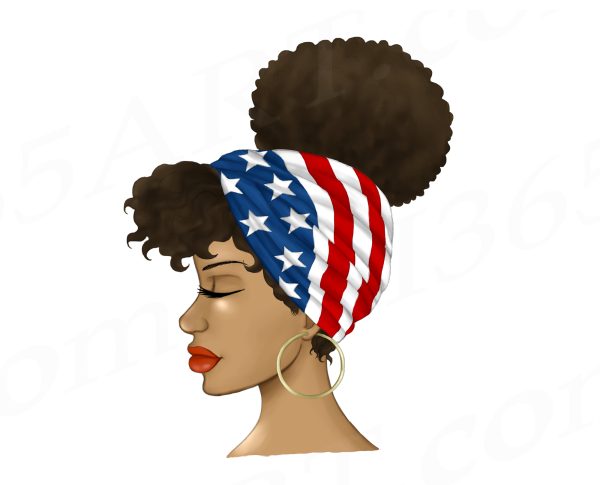 Black Woman With America Headscarf Clipart