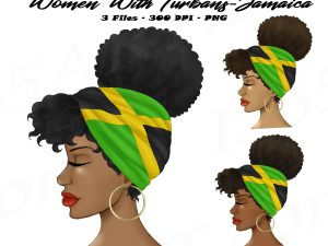 Black Woman Wearing Headwrap Clipart