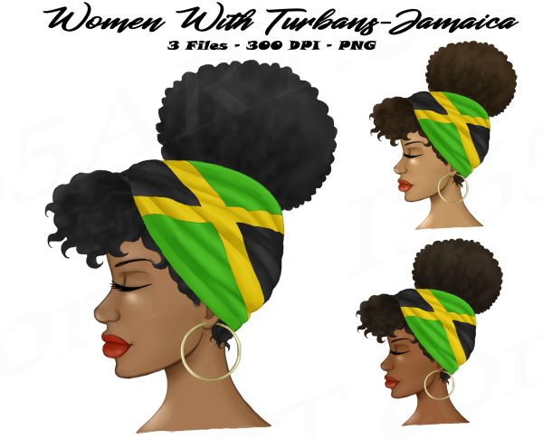 Black Woman Wearing Headwrap Clipart