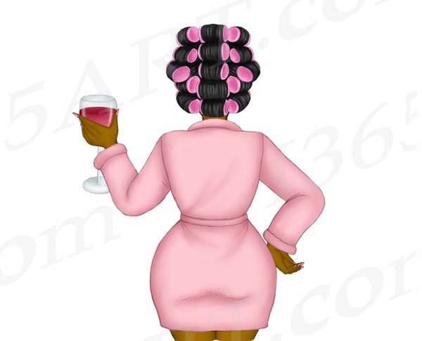 Hair Rollers Lady Clipart