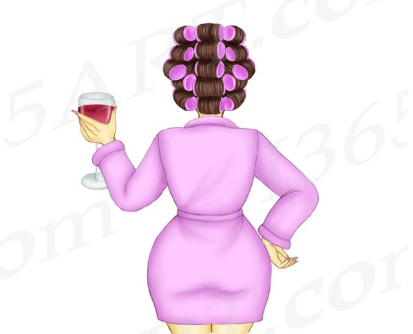 Hair Rollers Lady Clipart