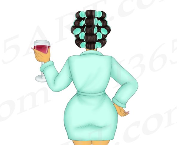 Hair Rollers Lady Clipart