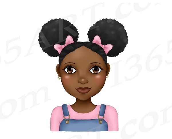 Afro Puffs Girl Clipart