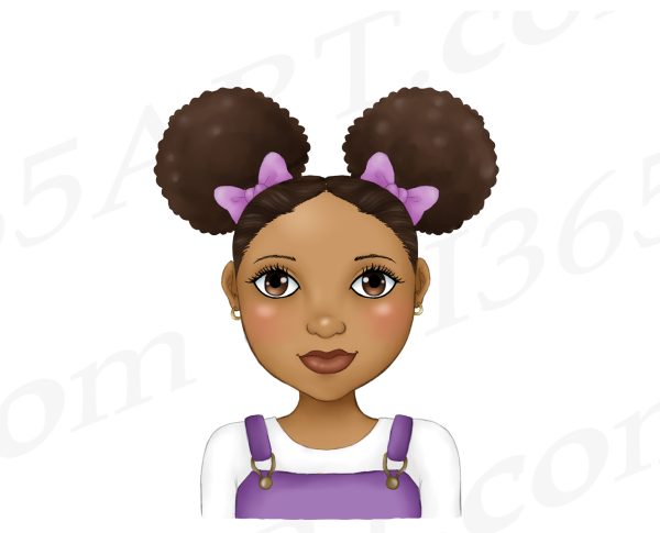 Afro Puffs Girl Clipart