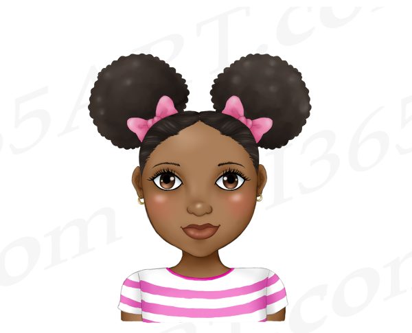 Afro Puffs Girl Clipart