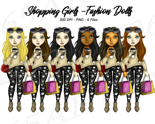 Shopping Girls Clipart