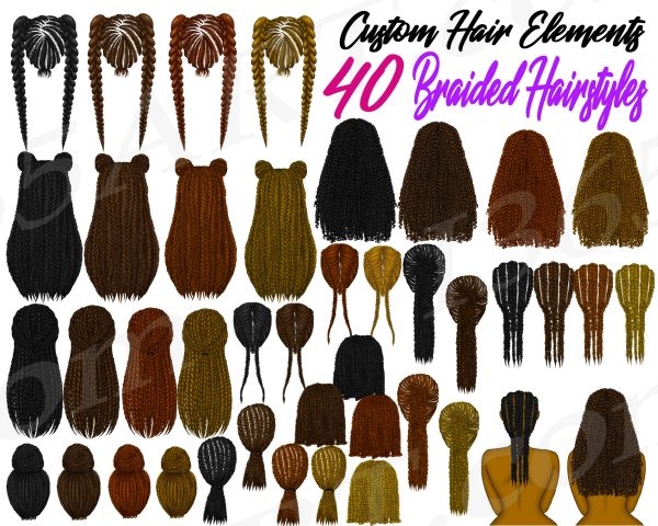 Braided Hairstyles Best Friends Clipart