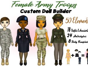 Female Army Troops Clipart