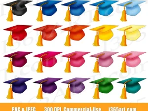 Graduation Caps Clipart