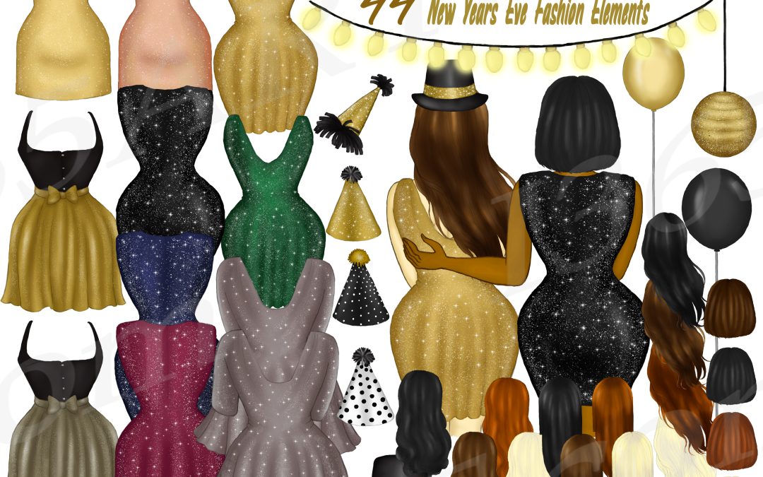 New Years Best Friends Clipart Bundle