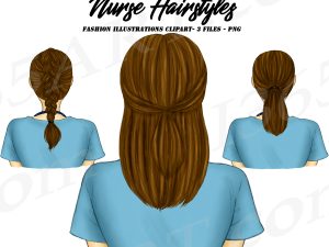 Brunette Nurse Sublimation Clipart