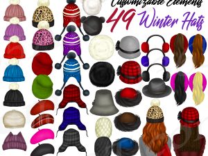 Winter Hats Best Friends Clipart