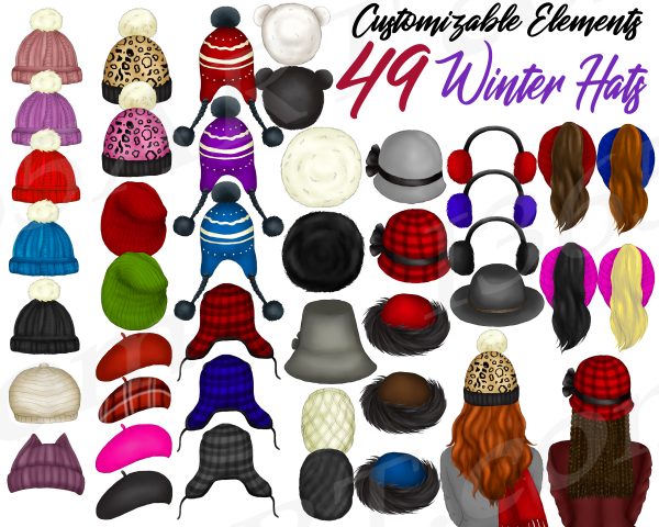 Winter Hats Best Friends Clipart